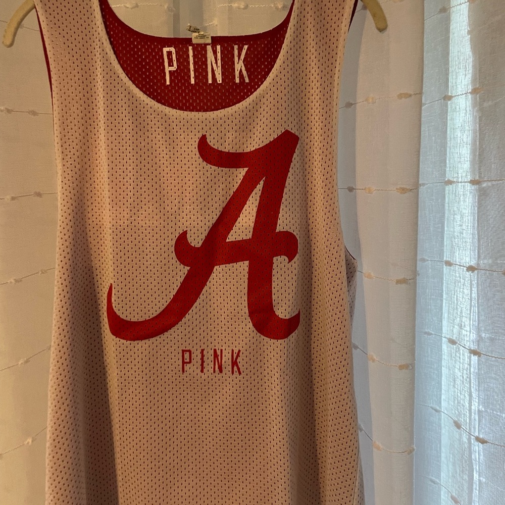 Victoria's Secret Red and White Sleeveless Jersey